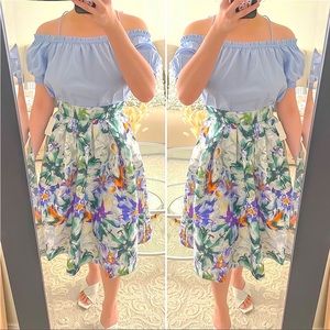 Water color floral skirt
